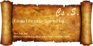 Csapliczky Sarolta névjegykártya